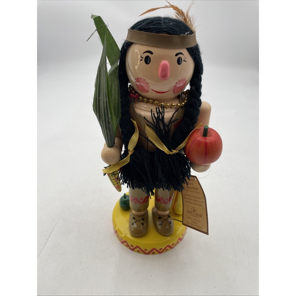 Kurt Adler First Thanksgiving Nutcracker Indian Woman Vintage READ